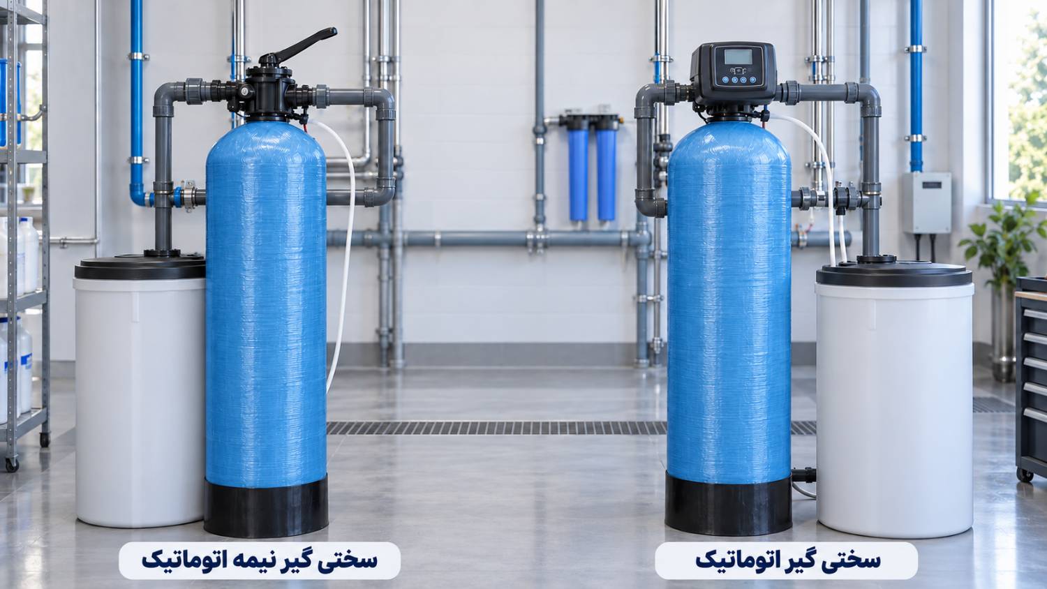 مقایسه سختیگیر اتومات و نیمهاتومات با شیر کنترلی خودکار و دستی